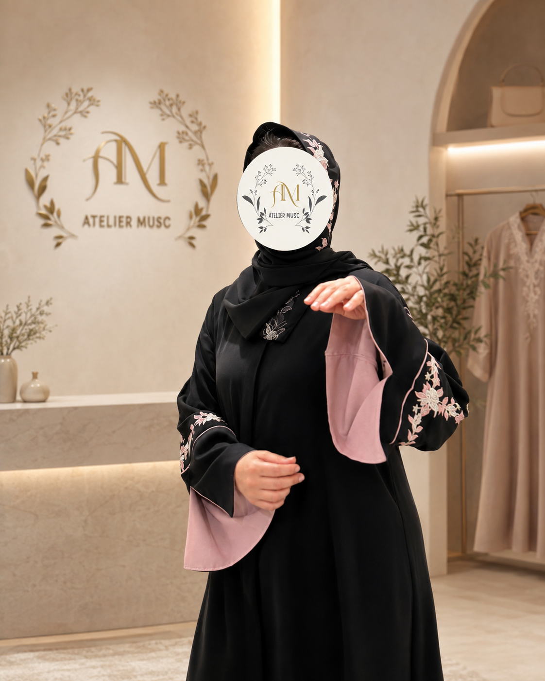 Abaya Fleurs de Minuit | Midnight Blossom Abaya | عباية زهور الليل