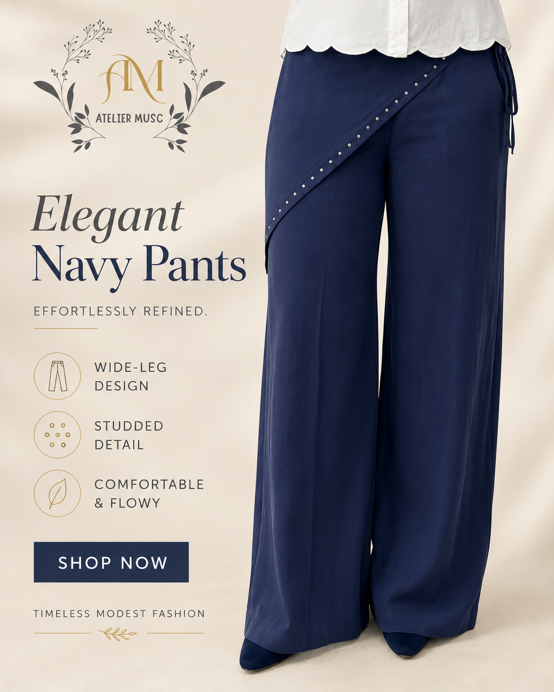 Studded Wrap Pants