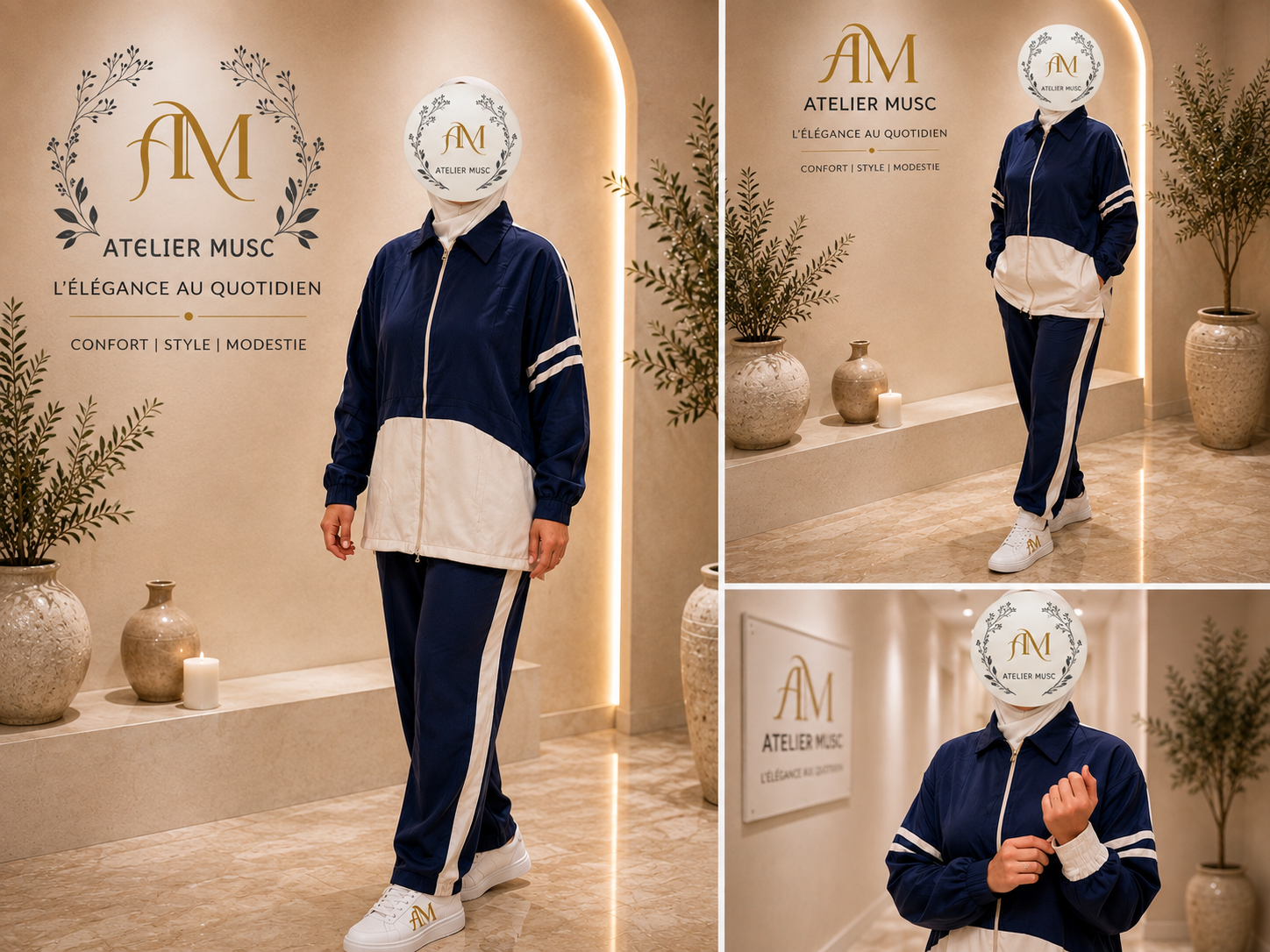 Navy Contrast Sport Set