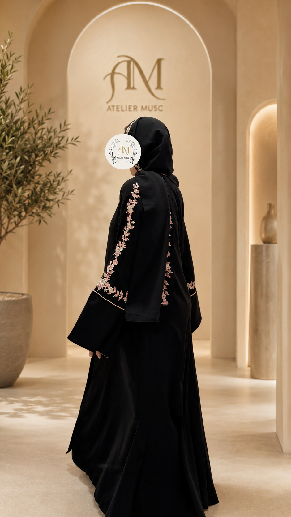 Abaya Fleurs de Minuit | Midnight Blossom Abaya | عباية زهور الليل