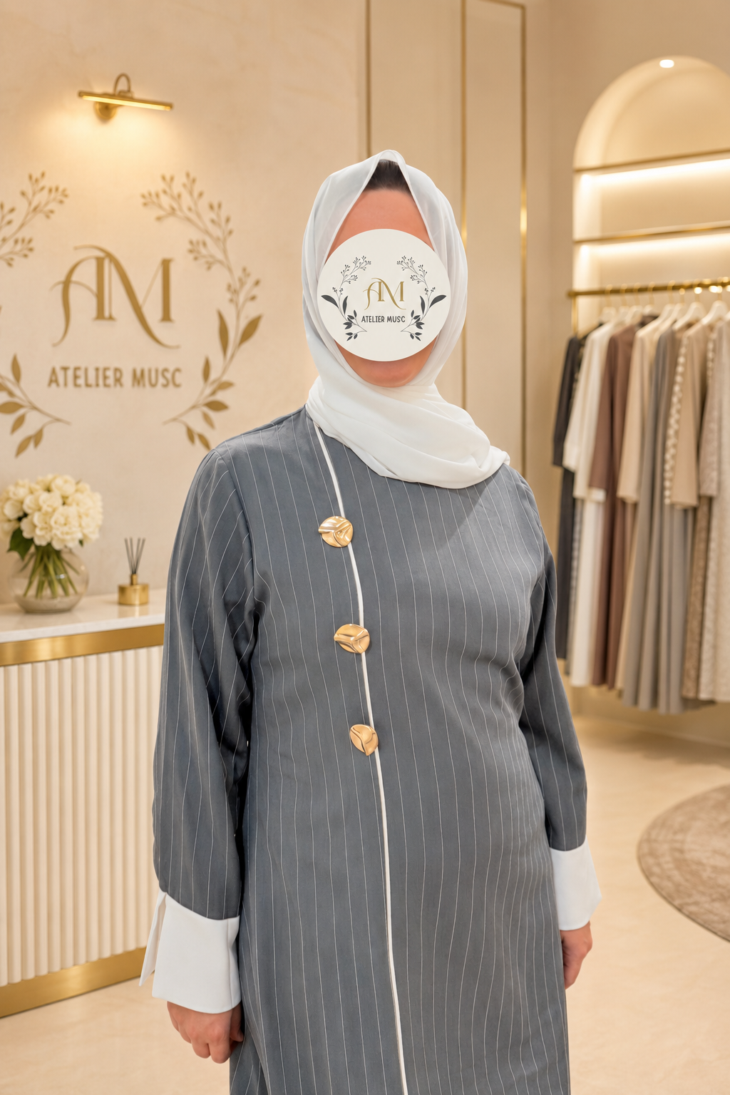 Abaya Ligne Royale | Royal Stripe Abaya | عباية الخطوط الملكية