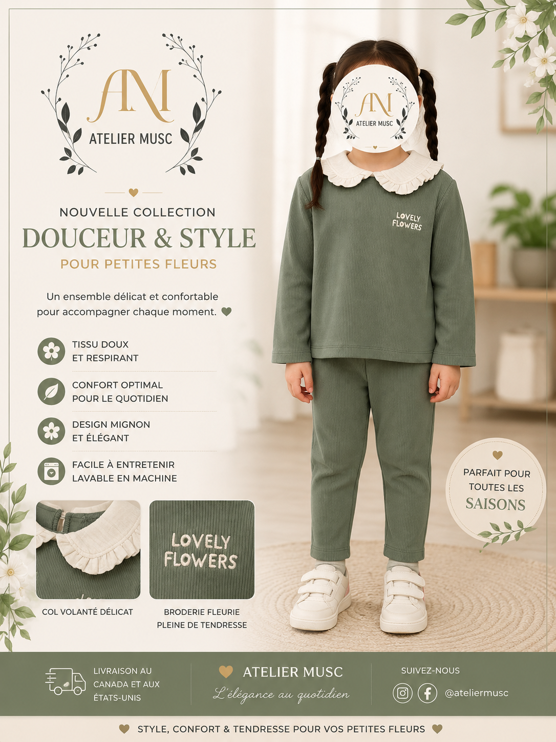 Lovely Flowers Girls’ Set