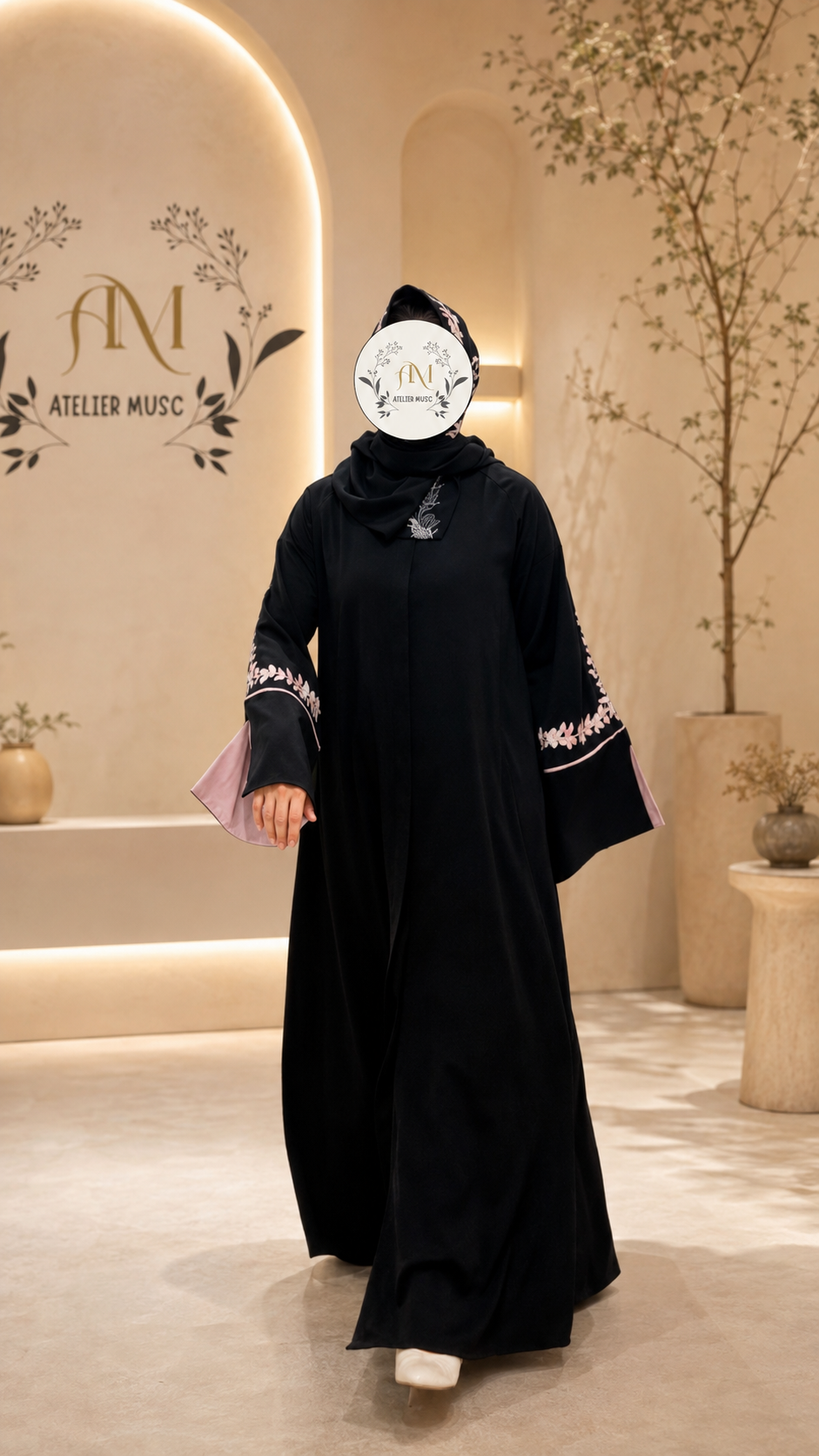 Abaya Fleurs de Minuit | Midnight Blossom Abaya | عباية زهور الليل