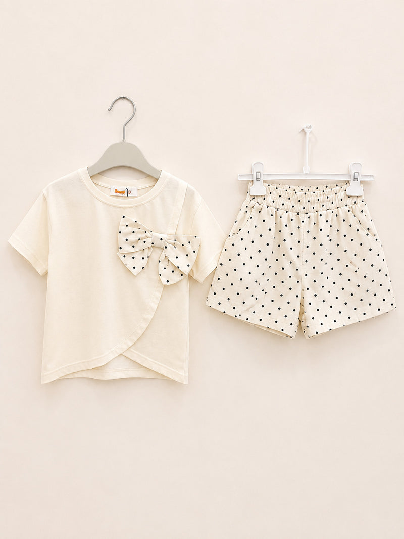 Polka Dot Bow Short Set