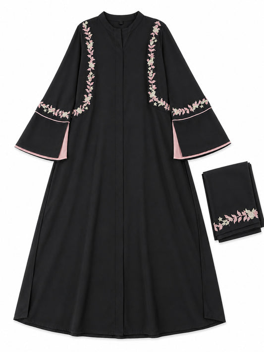 Abaya Fleurs de Minuit | Midnight Blossom Abaya | عباية زهور الليل