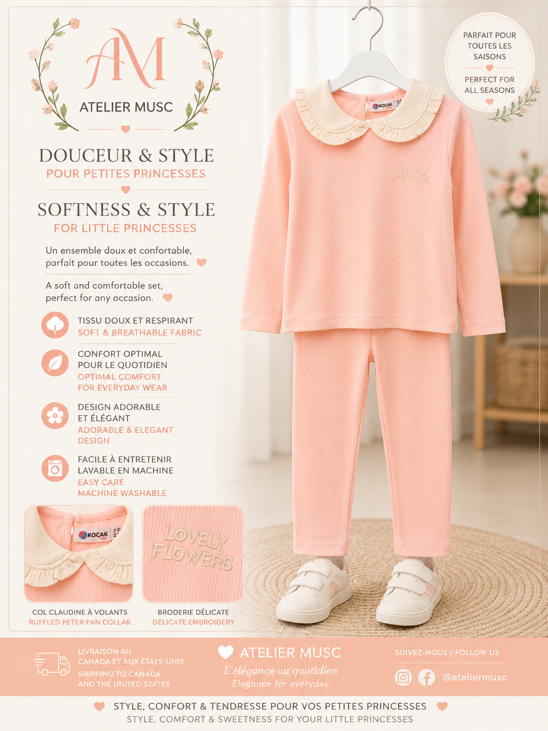 Lovely Flowers Girls’ Set