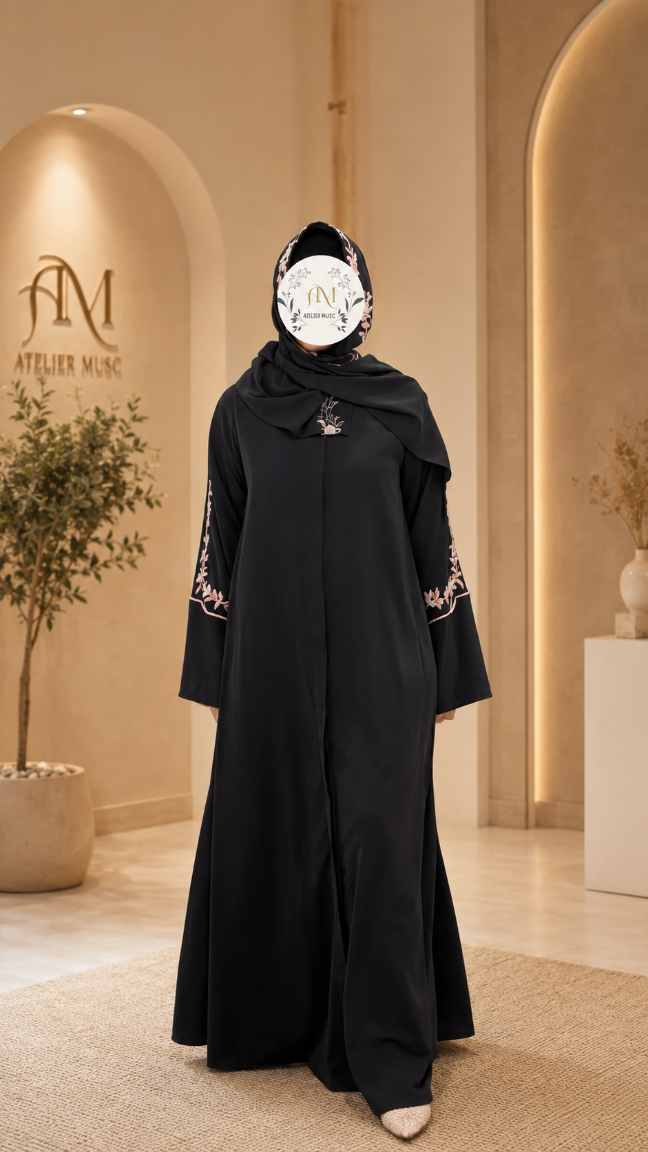 Abaya Fleurs de Minuit | Midnight Blossom Abaya | عباية زهور الليل