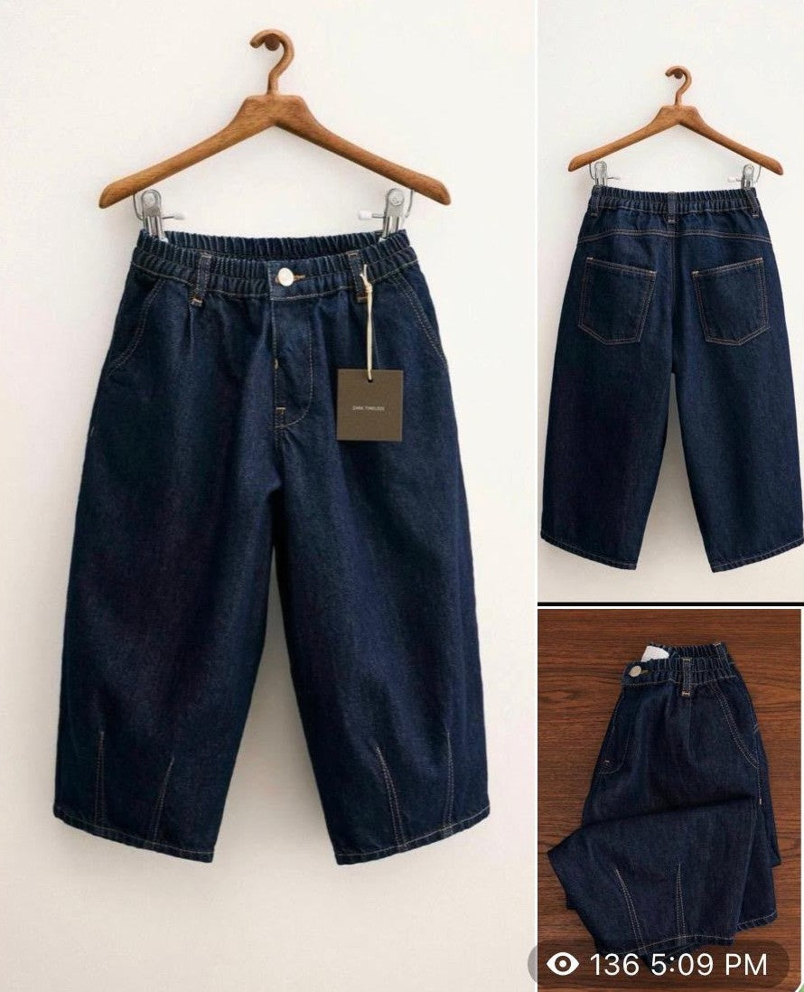 Dark Denim Wide-Leg Jeans